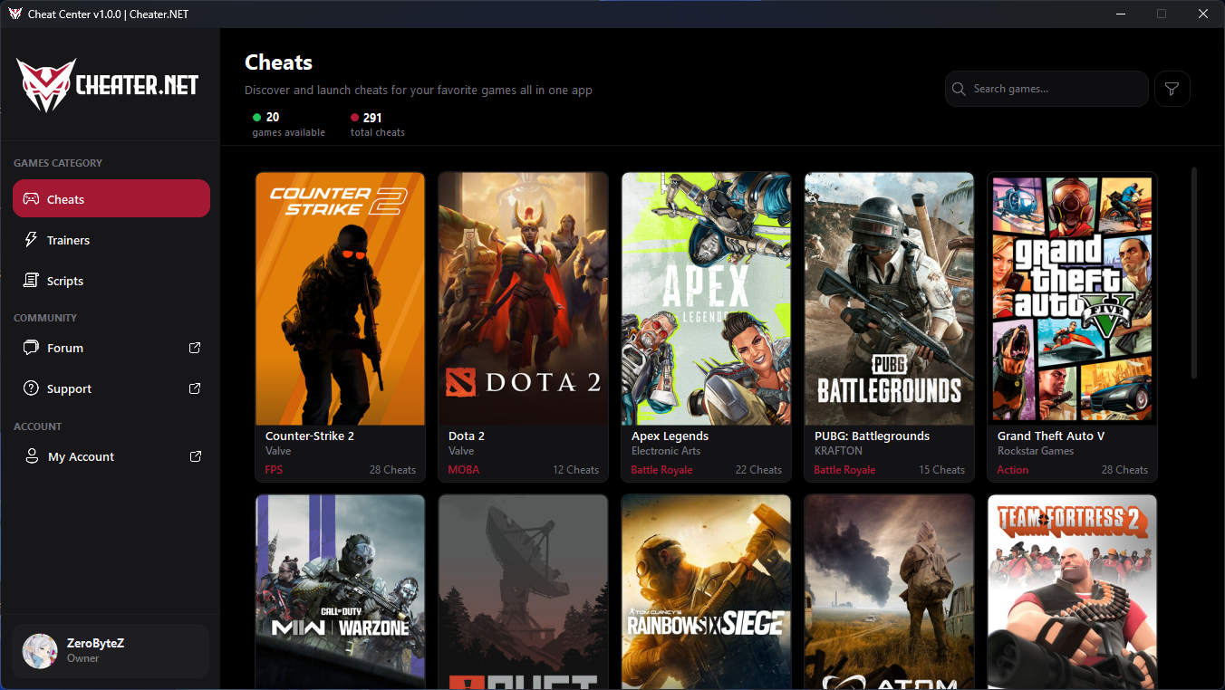 CheatCenter Screenshot (preview)